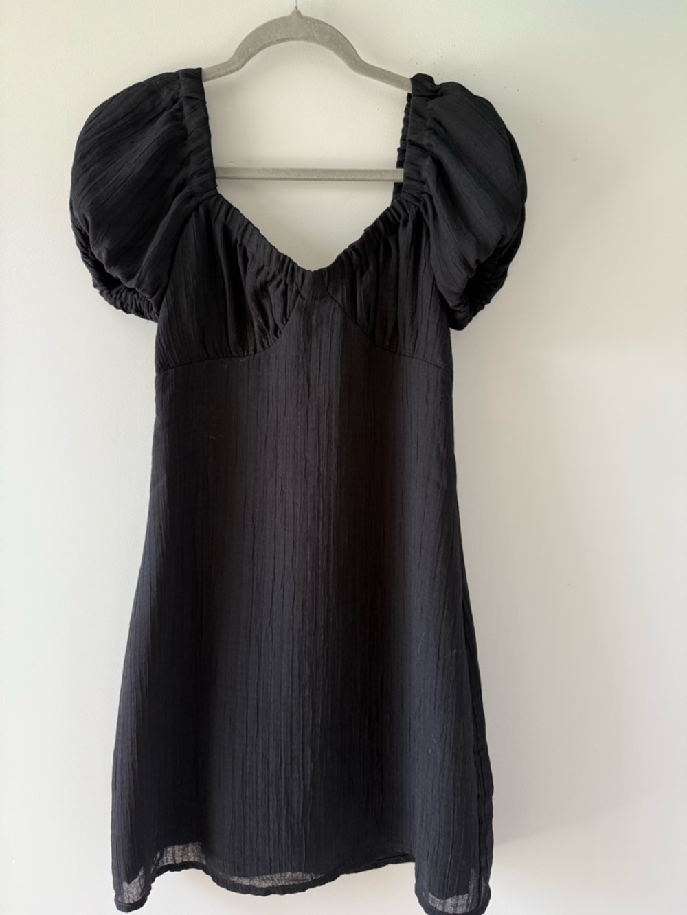 Dynamite Black Puff Sleeve Mini Dress